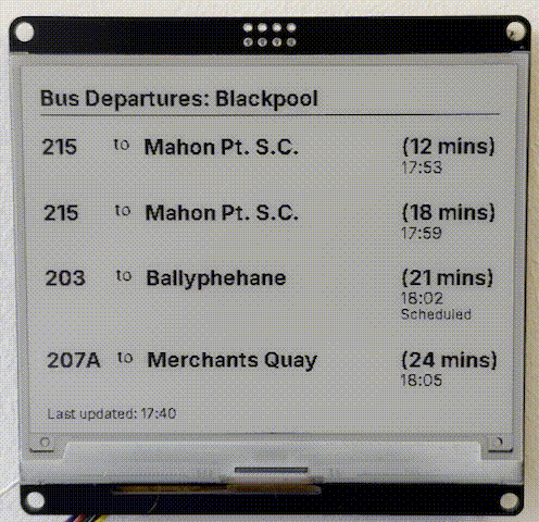 ePaper Dashboard Live Update Animation