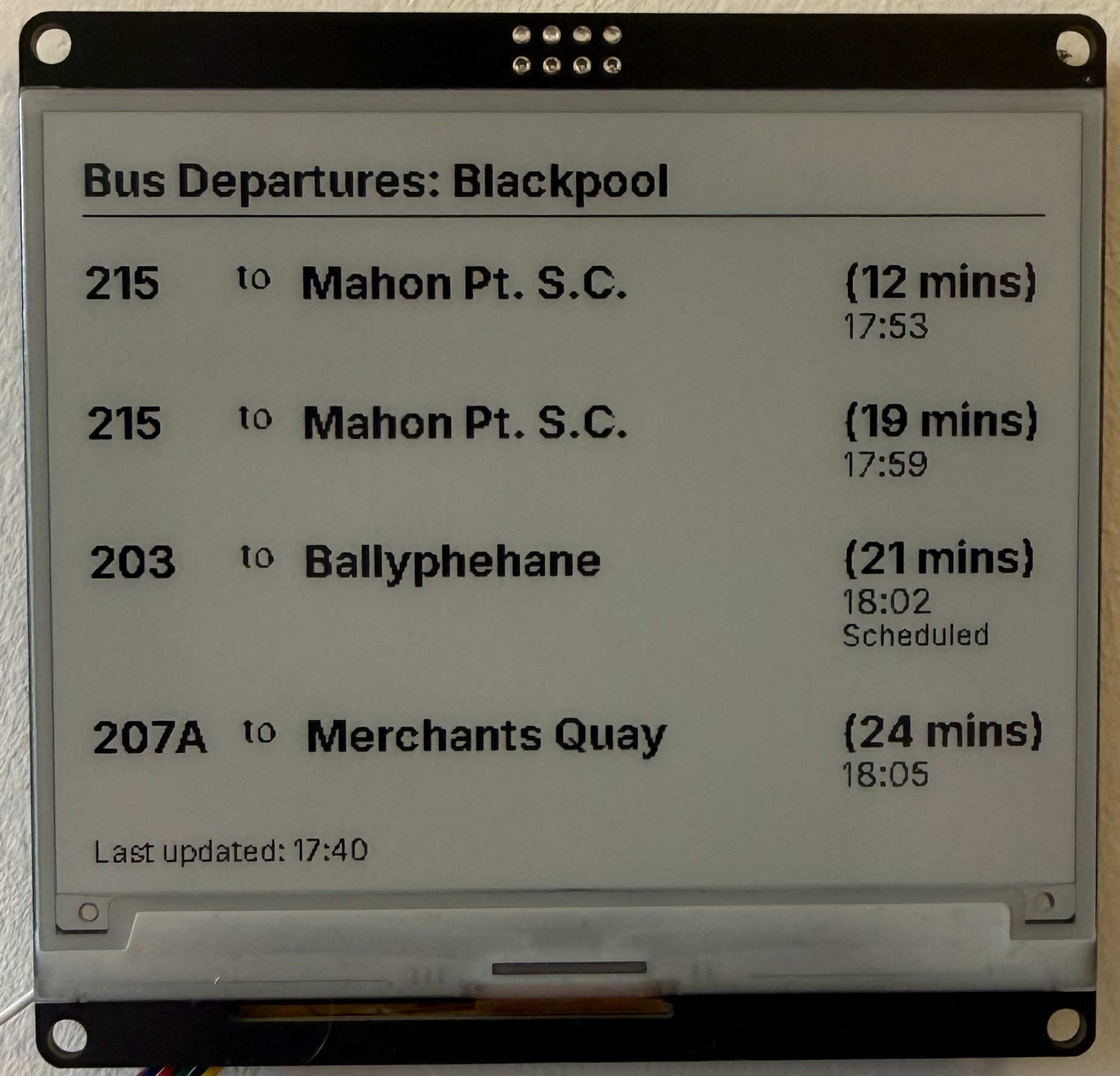 ESP32 Powered ePaper Screen