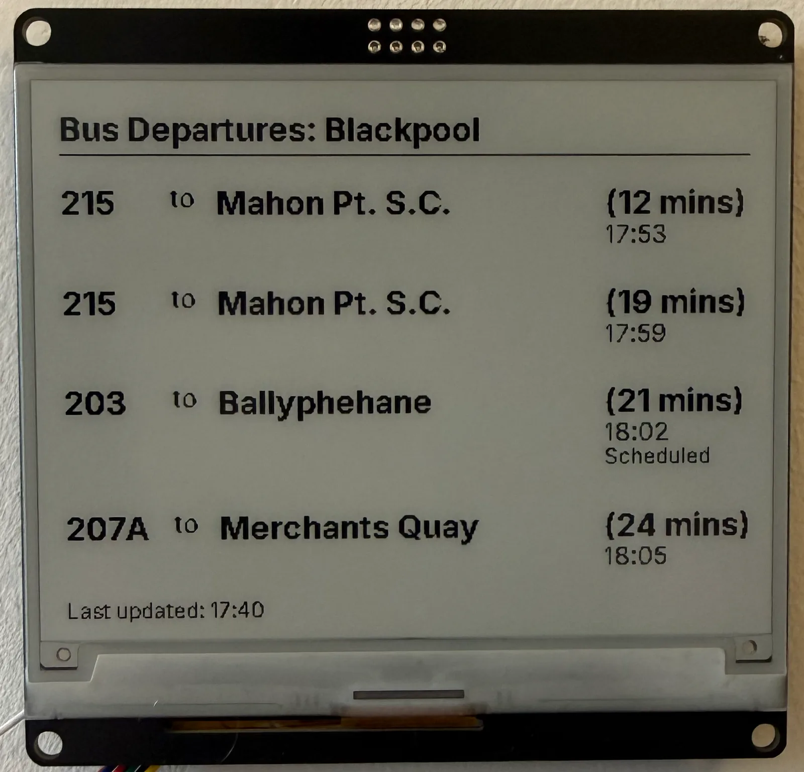 ESP32 Powered ePaper Screen